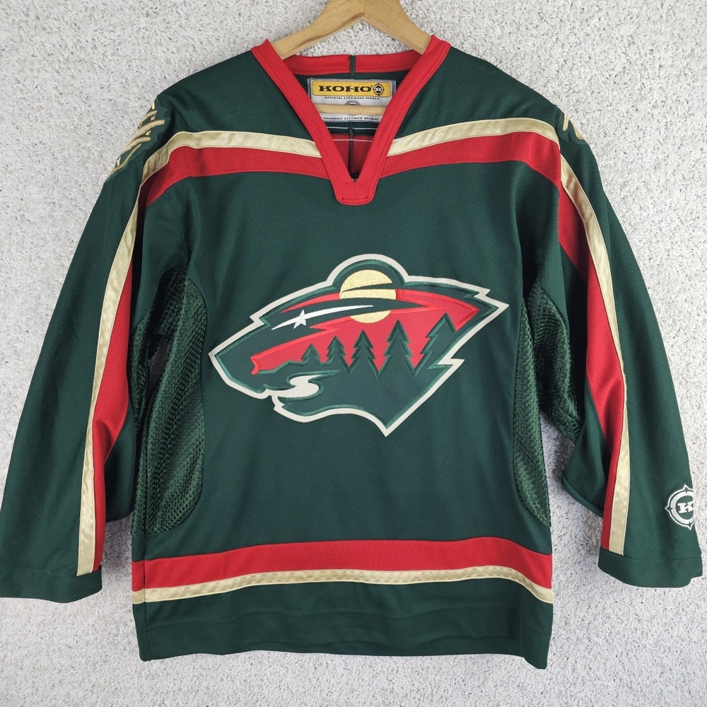Vintage‎ Koho Minnesota Wild Green Jersey Sz Medium Air Knit Stitched Y2K Canada